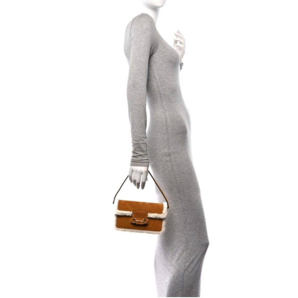Amazing!!! NEW! Gucci Horsebit Mini 1955 Shearling Bag